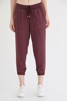 Bayan Bordo Bol Kesim Bilekli Pantolon