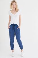 Bayan Mavi Bol Kesim Bilekli Pantolon