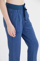 Bayan Mavi Bol Kesim Bilekli Pantolon