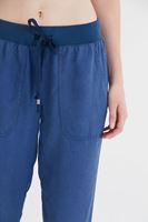 Bayan Mavi Bol Kesim Bilekli Pantolon