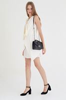 Bayan Krem Nakışlı Etek