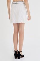 Bayan Krem Nakışlı Etek