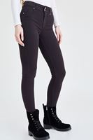 Bayan Gri Yüksek Bel Esnek Pantolon