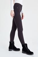 Bayan Gri Yüksek Bel Esnek Pantolon