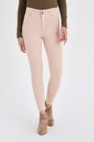 Bayan Kahverengi Yüksek Bel Esnek Pantolon