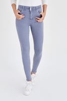 Bayan Gri Yüksek Bel Esnek Pantolon