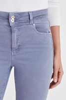 Bayan Gri Yüksek Bel Esnek Pantolon