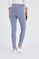 Bayan Gri Yüksek Bel Esnek Pantolon