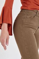 Bayan Yeşil Yüksek Bel Esnek Pantolon