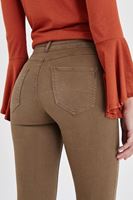 Bayan Yeşil Yüksek Bel Esnek Pantolon