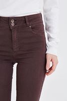 Bayan Kahverengi Yüksek Bel Esnek Pantolon