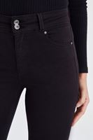 Bayan Siyah Yüksek Bel Esnek Pantolon