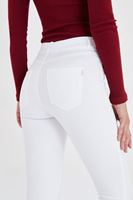 Bayan Beyaz Yüksek Bel Esnek Pantolon