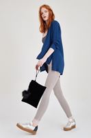 Bayan Krem Esnek Kumaşlı Skinny Pantolon