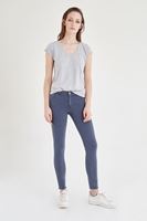 Bayan Lacivert Esnek Kumaşlı Skinny Pantolon