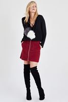 Bayan Siyah Kruvaze Dökümlü Bluz