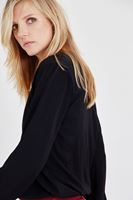 Bayan Siyah Kruvaze Dökümlü Bluz