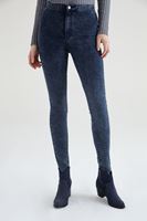 Bayan Lacivert Yüksek Bel Skinny Pantolon