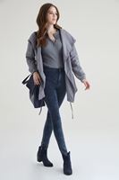 Bayan Lacivert Yüksek Bel Skinny Pantolon