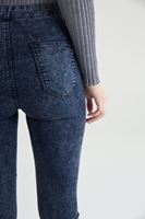 Bayan Lacivert Yüksek Bel Skinny Pantolon