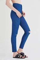 Bayan Mavi Yüksek Bel Skinny Pantolon