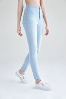 Bayan Mavi Yüksek Bel Skinny Pantolon