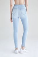 Bayan Mavi Yüksek Bel Skinny Pantolon