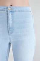 Bayan Mavi Yüksek Bel Skinny Pantolon