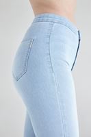 Bayan Mavi Yüksek Bel Skinny Pantolon