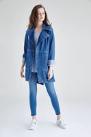 Bayan Mavi Yüksek Bel Skinny Pantolon