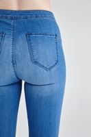 Bayan Mavi Yüksek Bel Skinny Pantolon