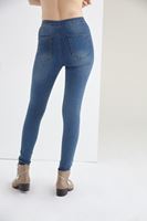 Bayan Mavi Yüksek Bel Skinny Pantolon