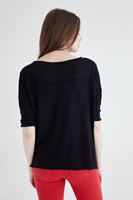 Bayan Siyah V Yaka Kısa Triko