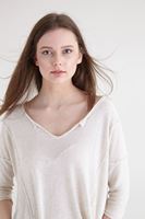 Bayan Krem V Yaka Kısa Triko