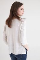 Bayan Krem V Yaka Kısa Triko