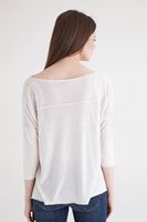 Bayan Krem V Yaka Kısa Triko