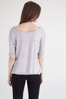 Bayan Açık Gri V Yaka Kısa Triko