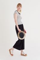 Bayan Siyah/Beyaz Çizgili Tişört