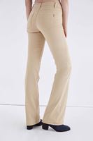 Bayan Krem Düşük Bel Bot Paça Pantolon