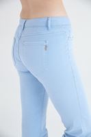 Bayan Mavi Düşük Bel Bot Paça Pantolon