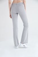 Bayan Gri Düşük Bel Bot Paça Pantolon