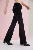 Bayan Siyah Düşük Bel Bot Paça Pantolon