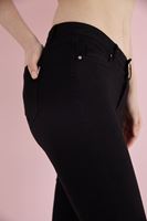 Bayan Siyah Düşük Bel Bot Paça Pantolon