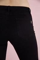 Bayan Siyah Düşük Bel Bot Paça Pantolon