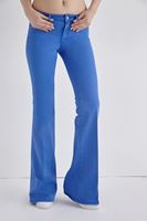 Bayan Mavi Düşük Bel İspanyol Paça Pantolon