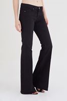 Bayan Siyah Düşük Bel İspanyol Paça Pantolon