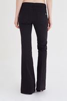 Bayan Siyah Düşük Bel İspanyol Paça Pantolon