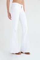 Bayan Beyaz Düşük Bel İspanyol Paça Pantolon