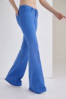 Bayan Mavi İspanyol Paça Düşük Bel Pantolon