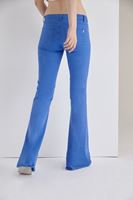 Bayan Mavi İspanyol Paça Düşük Bel Pantolon